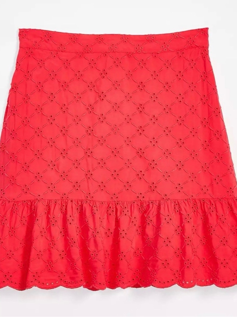 Loft eyelet flounce hem skirt